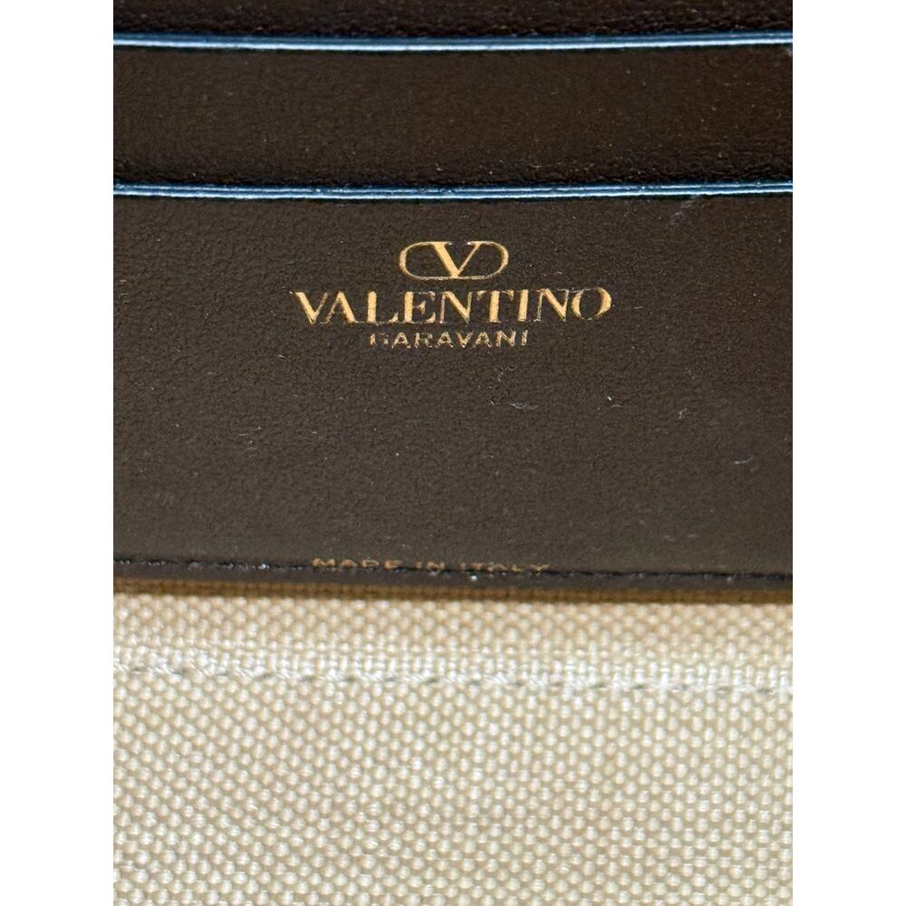 Valentino Garavani Rockstud Raffia Effect Bucket Bag Tobacco Cacao Crossbody - Picture 12 of 15
